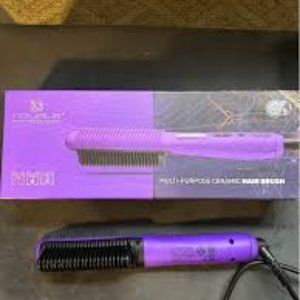 ROYALE MULTI PURPOSE CERAMIC HAIR BRUSH-GENIUS HEATING ELEMENT-PURPLE-NEW-SEALED